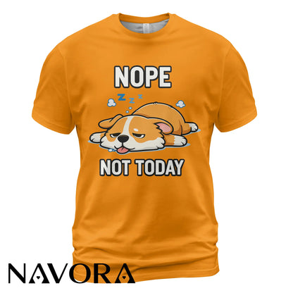 Corgi T-Shirt – Funny “Nope Not Today” Lazy Corgi Shirt