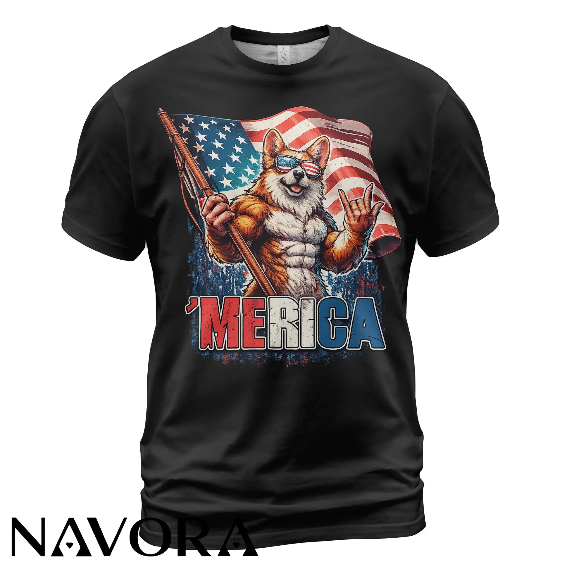 Corgi T-Shirt – Patriotic Merica 4th of July Independence Day Shirt