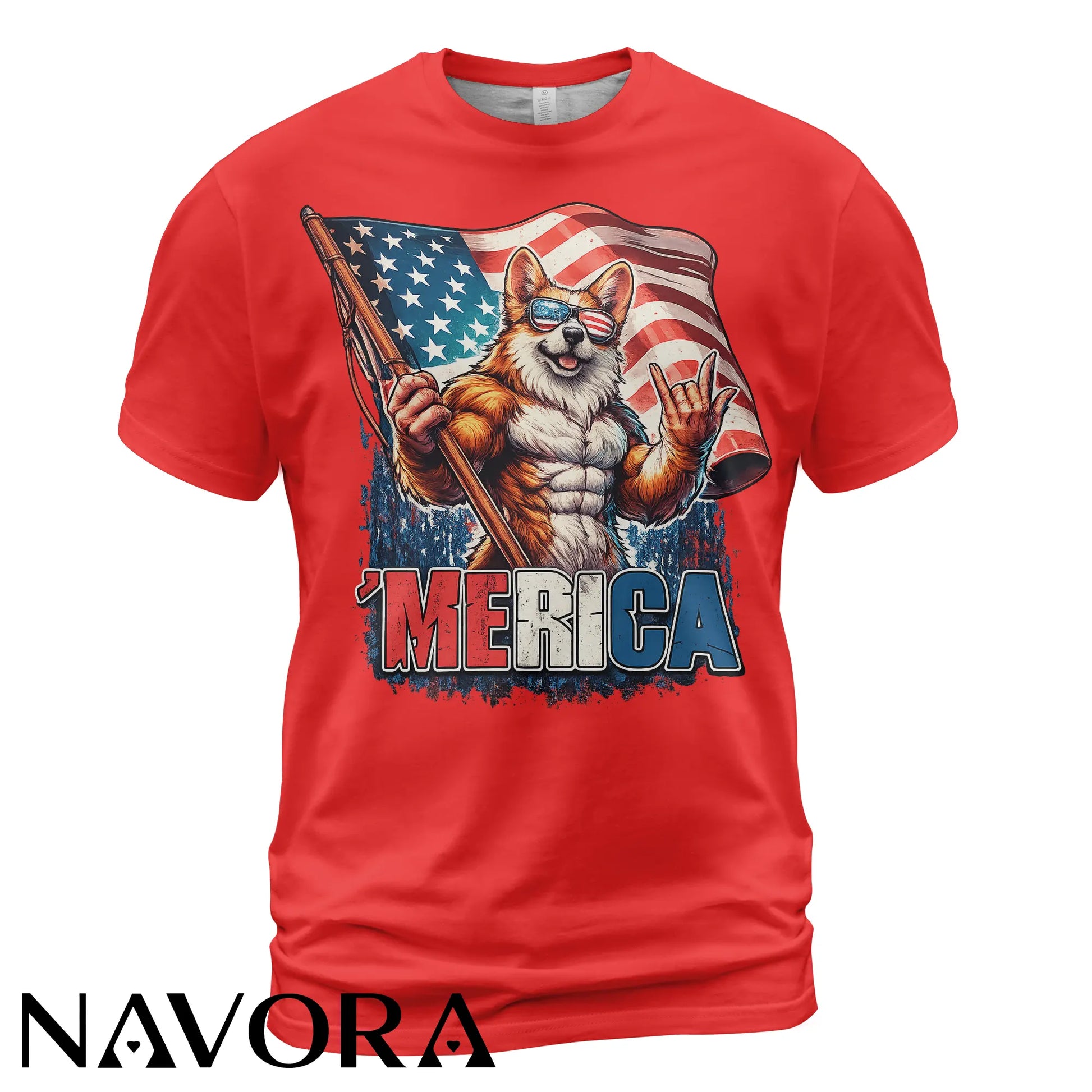 Corgi T-Shirt – Patriotic Merica 4th of July Independence Day Shirt