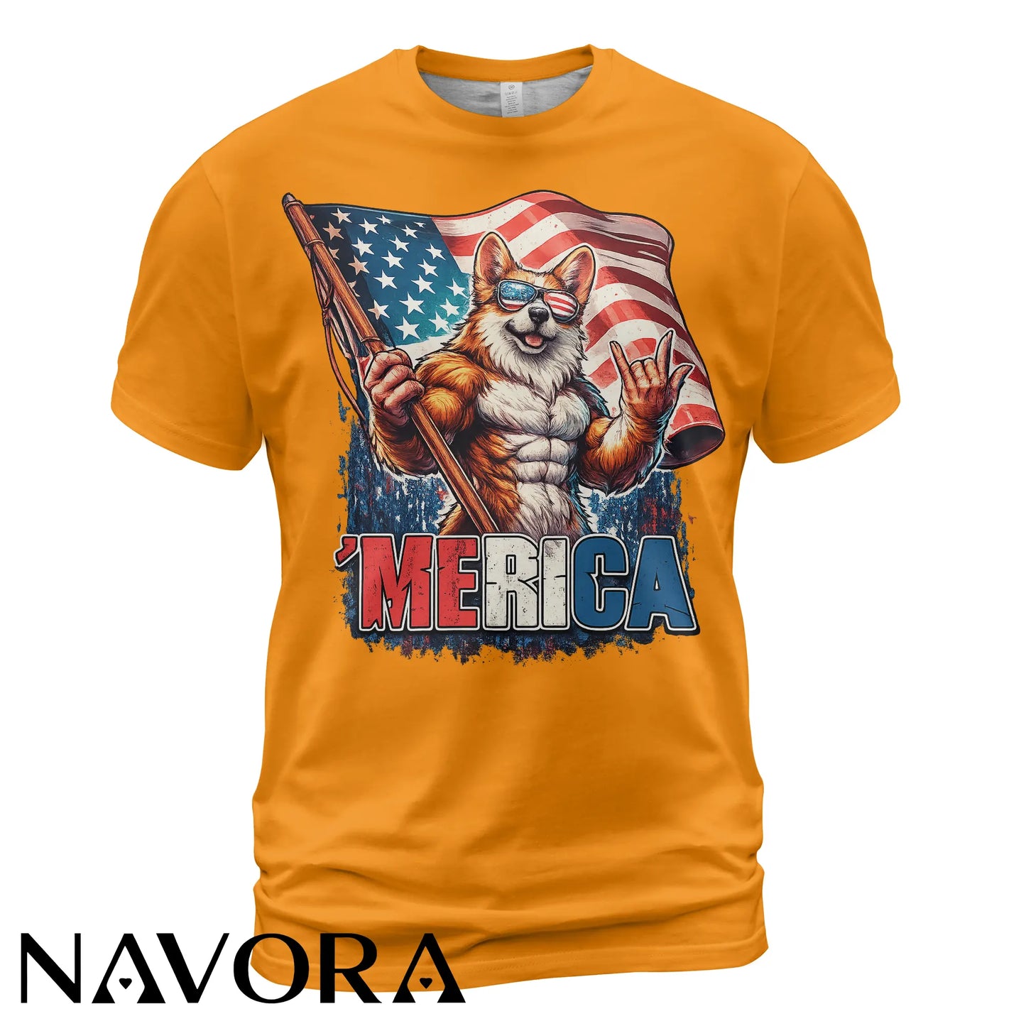 Corgi T-Shirt – Patriotic Merica 4th of July Independence Day Shirt