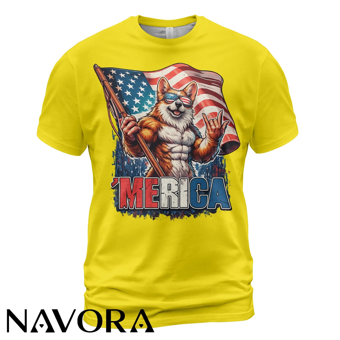 Corgi T-Shirt – Patriotic Merica 4th of July Independence Day Shirt