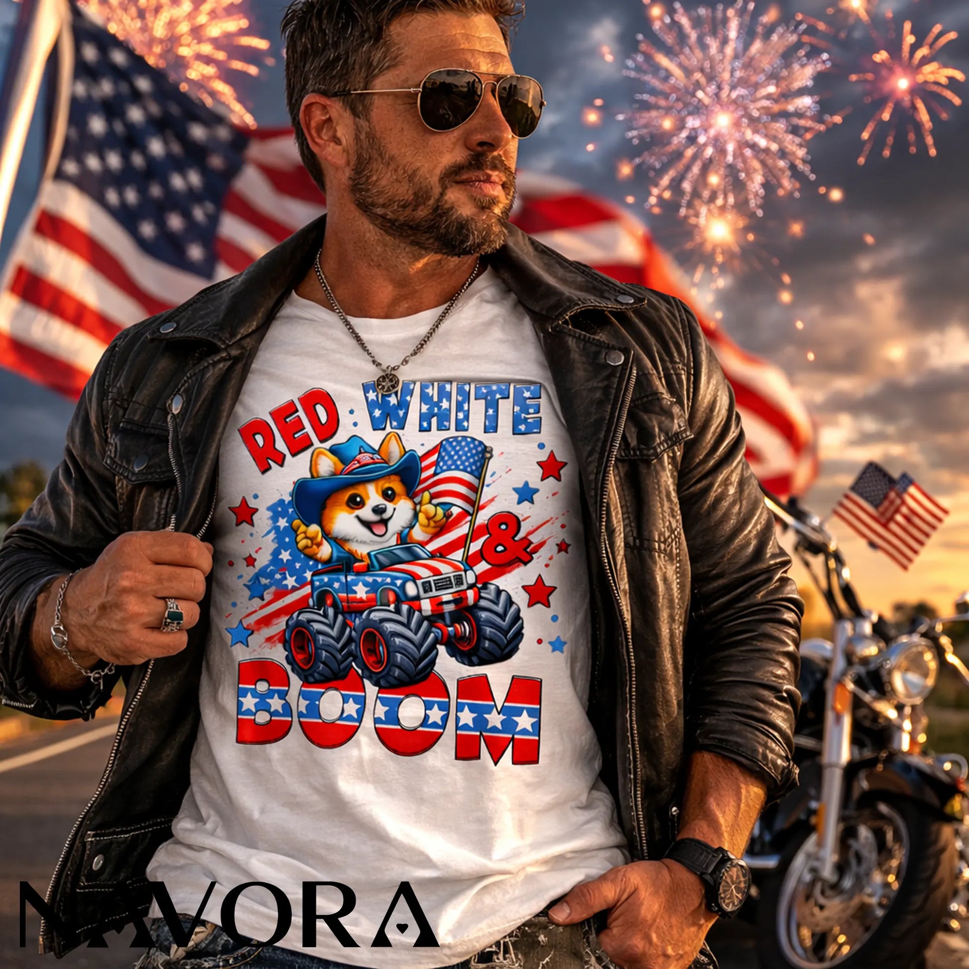Corgi T-Shirt – Red White & Boom Patriotic 4th of July Shirt