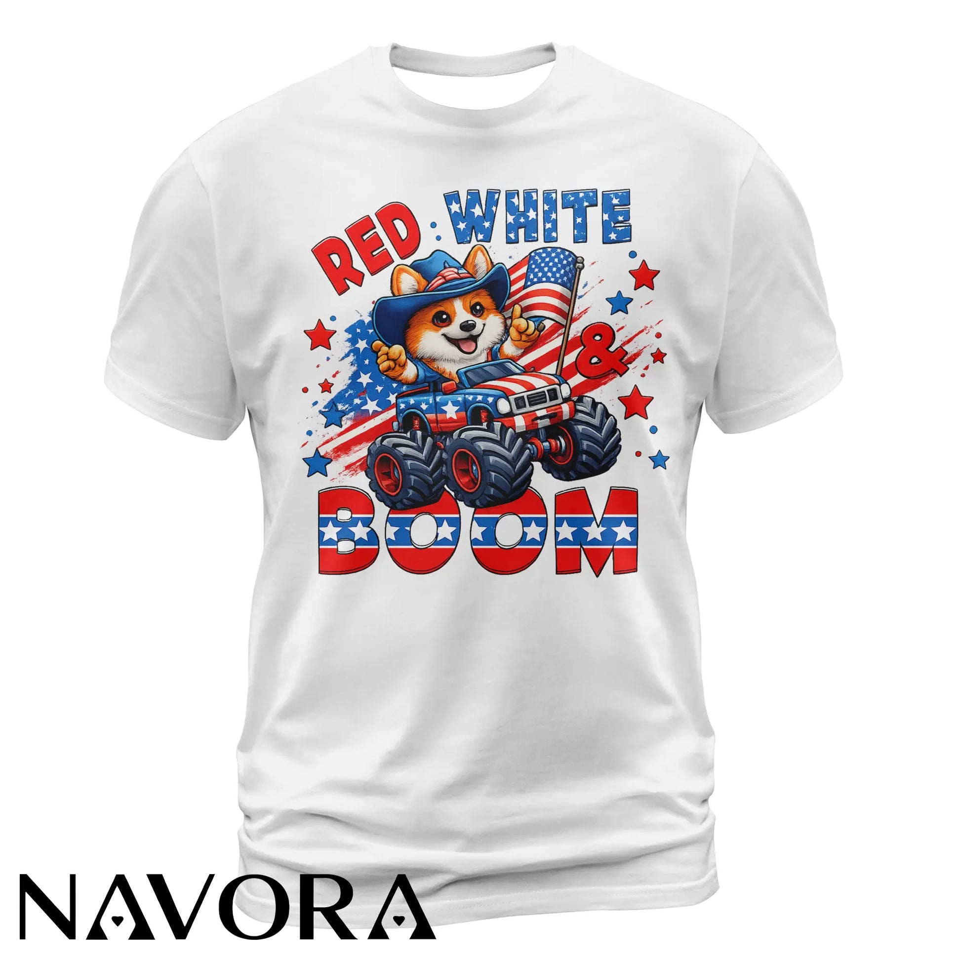 Corgi T-Shirt – Red White & Boom Patriotic 4th of July Shirt