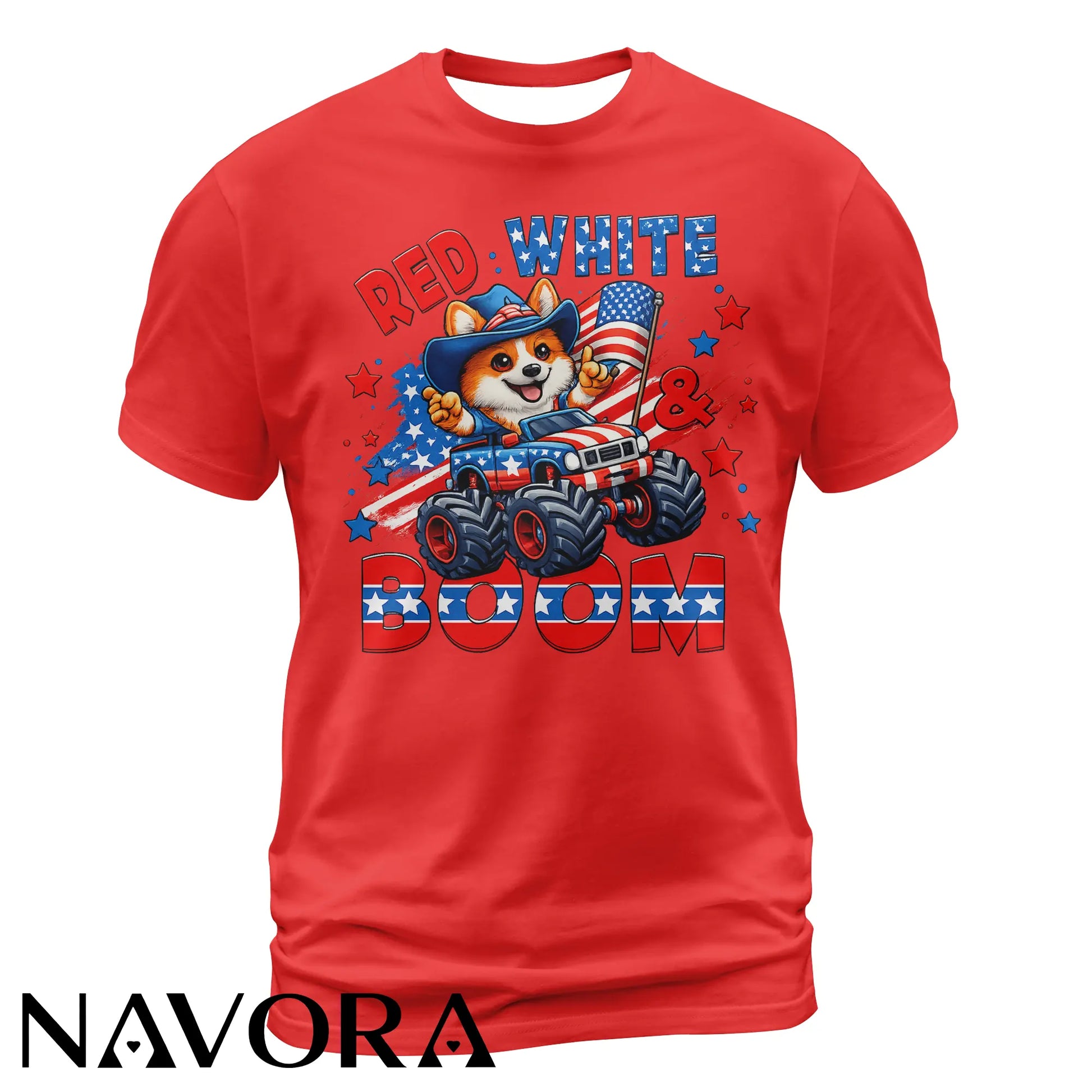 Corgi T-Shirt – Red White & Boom Patriotic 4th of July Shirt