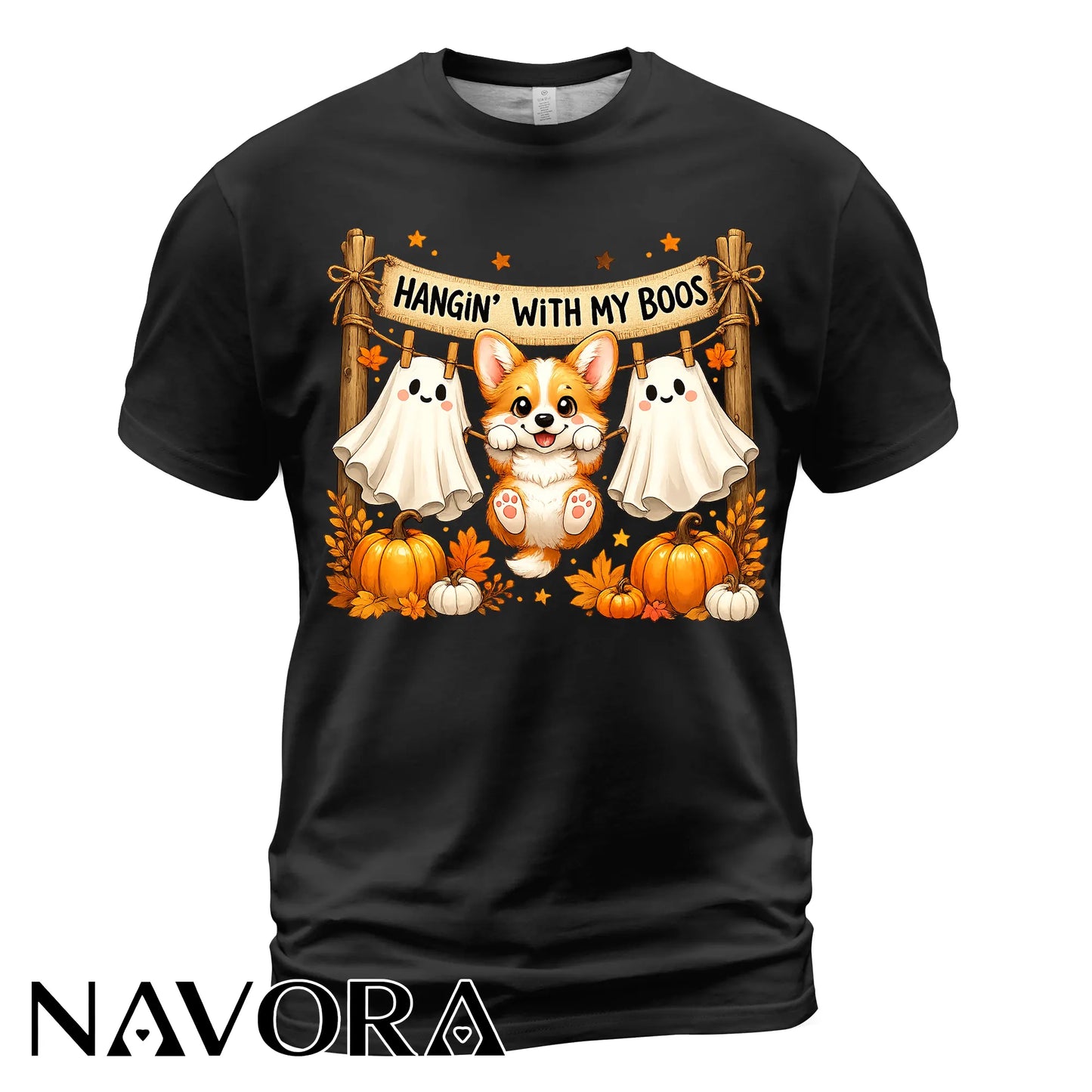 Corgi Halloween T-Shirt Hangin’ With My Boos