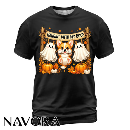 Corgi Halloween T-Shirt Hangin’ With My Boos
