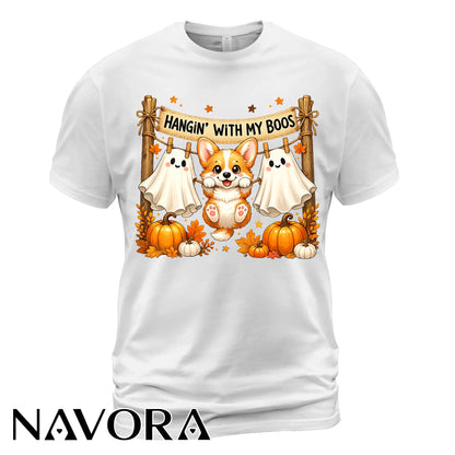 Corgi Halloween T-Shirt Hangin’ With My Boos