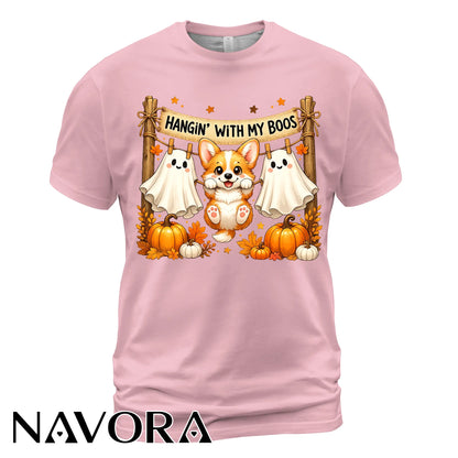 Corgi Halloween T-Shirt Hangin’ With My Boos