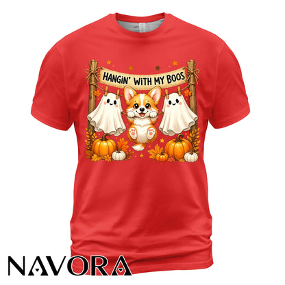 Corgi Halloween T-Shirt Hangin’ With My Boos