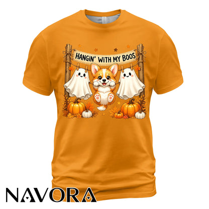 Corgi Halloween T-Shirt Hangin’ With My Boos