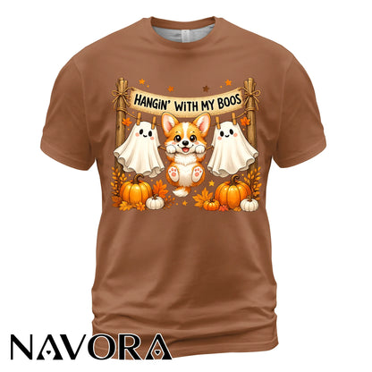 Corgi Halloween T-Shirt Hangin’ With My Boos