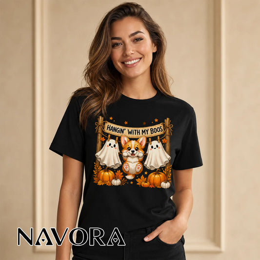 Corgi Halloween T-Shirt Hangin’ With My Boos