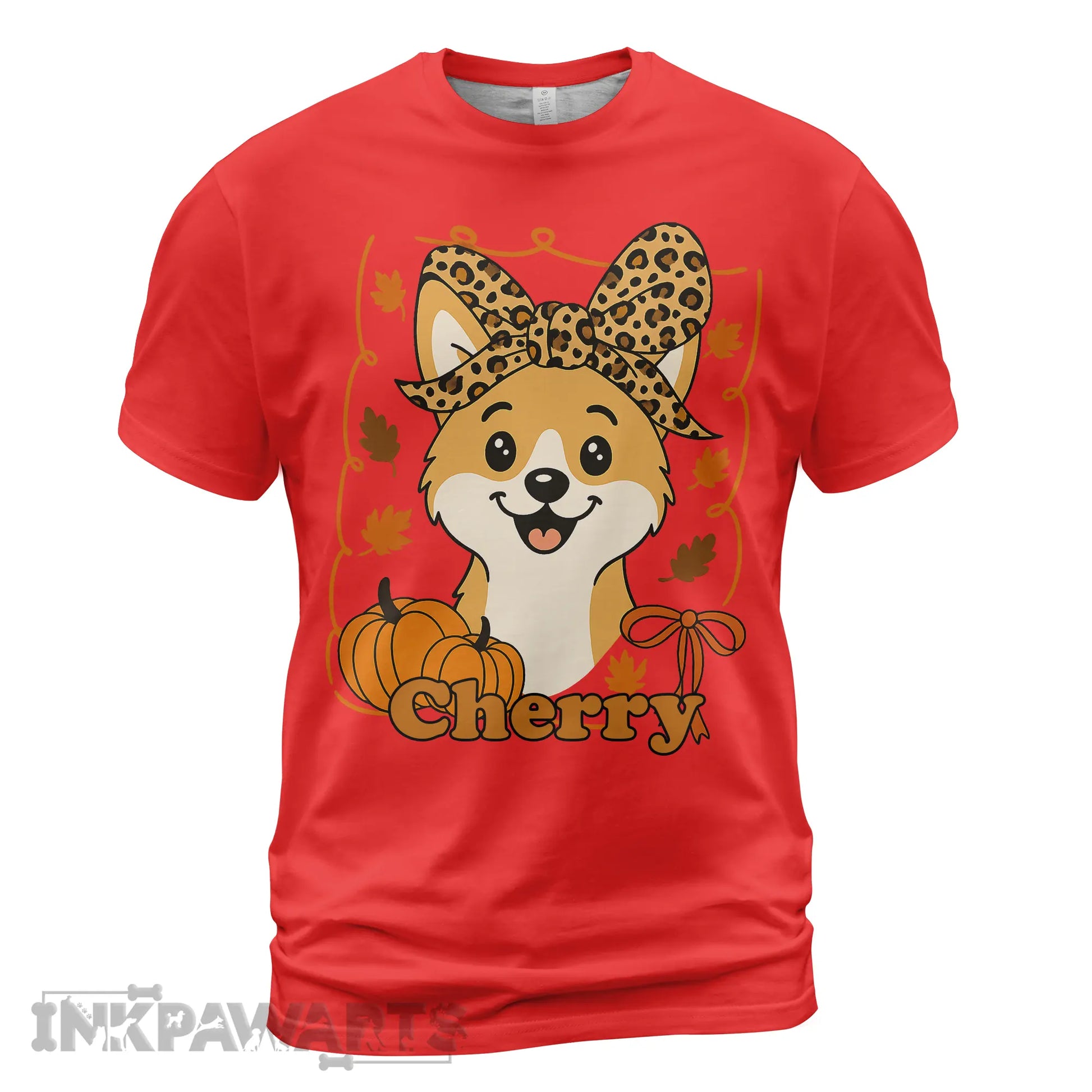Corgi T-Shirt Cute Thanksgiving Dog Tee with Pumpkins and Fall Leaves