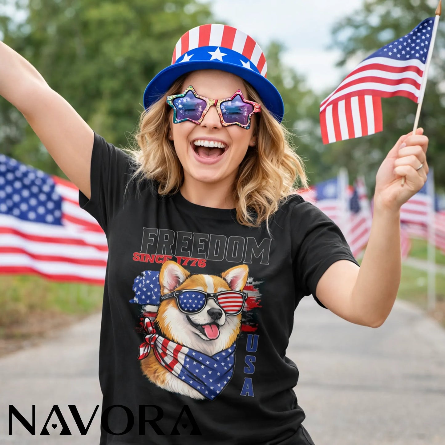Corgi T-Shirt Freedom Since 1776 – 4th of July Independence Day Shirt