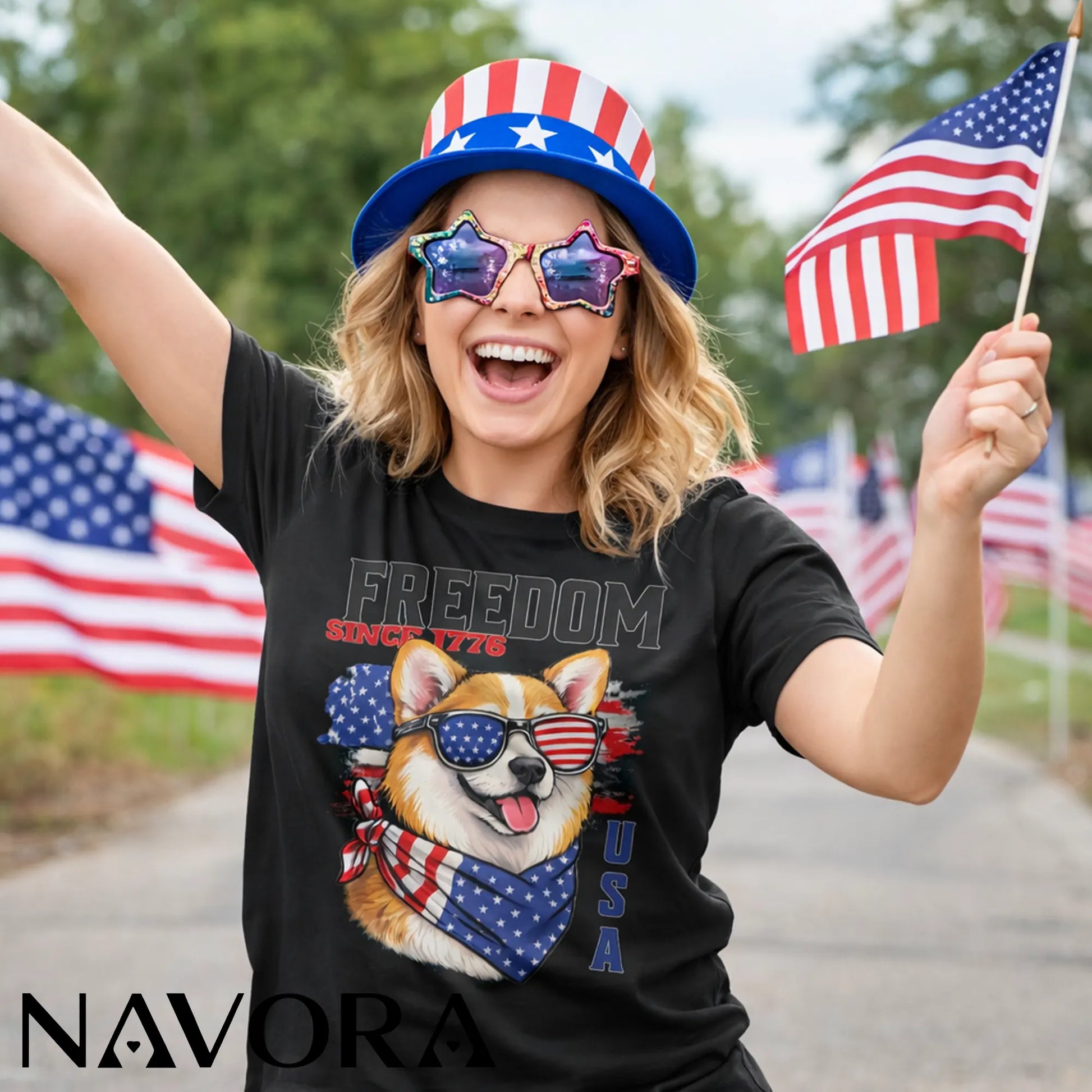 Corgi T-Shirt Freedom Since 1776 – 4th of July Independence Day Shirt