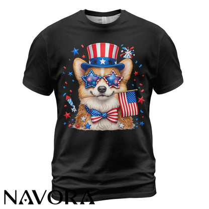 Corgi T-Shirt Patriotic 4th of July Independence Day Celebration