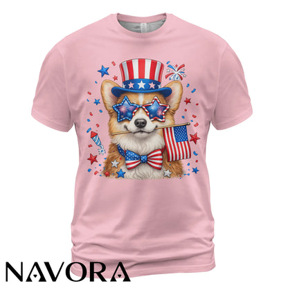 Corgi T-Shirt Patriotic 4th of July Independence Day Celebration