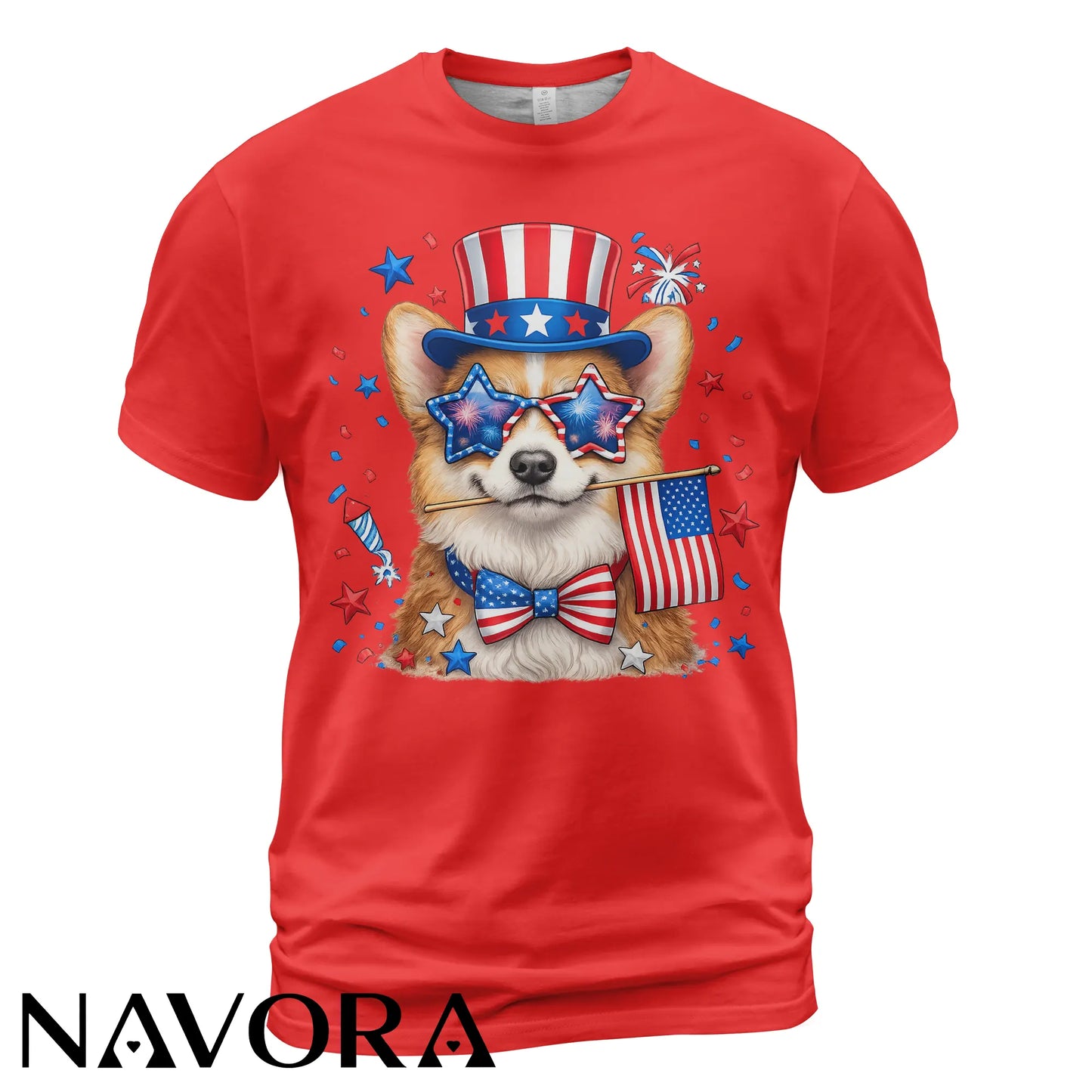 Corgi T-Shirt Patriotic 4th of July Independence Day Celebration