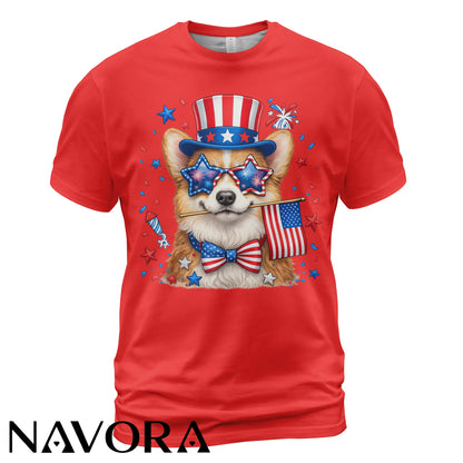 Corgi T-Shirt Patriotic 4th of July Independence Day Celebration