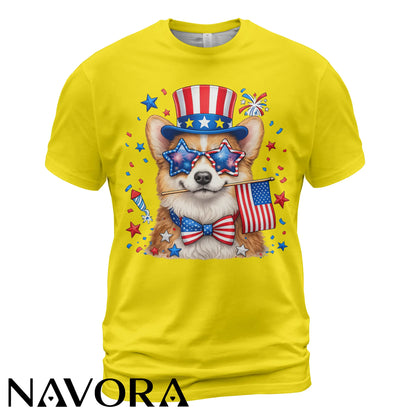 Corgi T-Shirt Patriotic 4th of July Independence Day Celebration