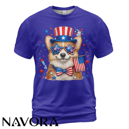 Corgi T-Shirt Patriotic 4th of July Independence Day Celebration