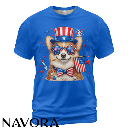 Corgi T-Shirt Patriotic 4th of July Independence Day Celebration