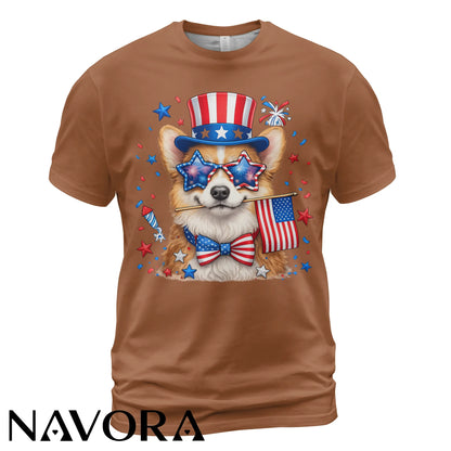 Corgi T-Shirt Patriotic 4th of July Independence Day Celebration