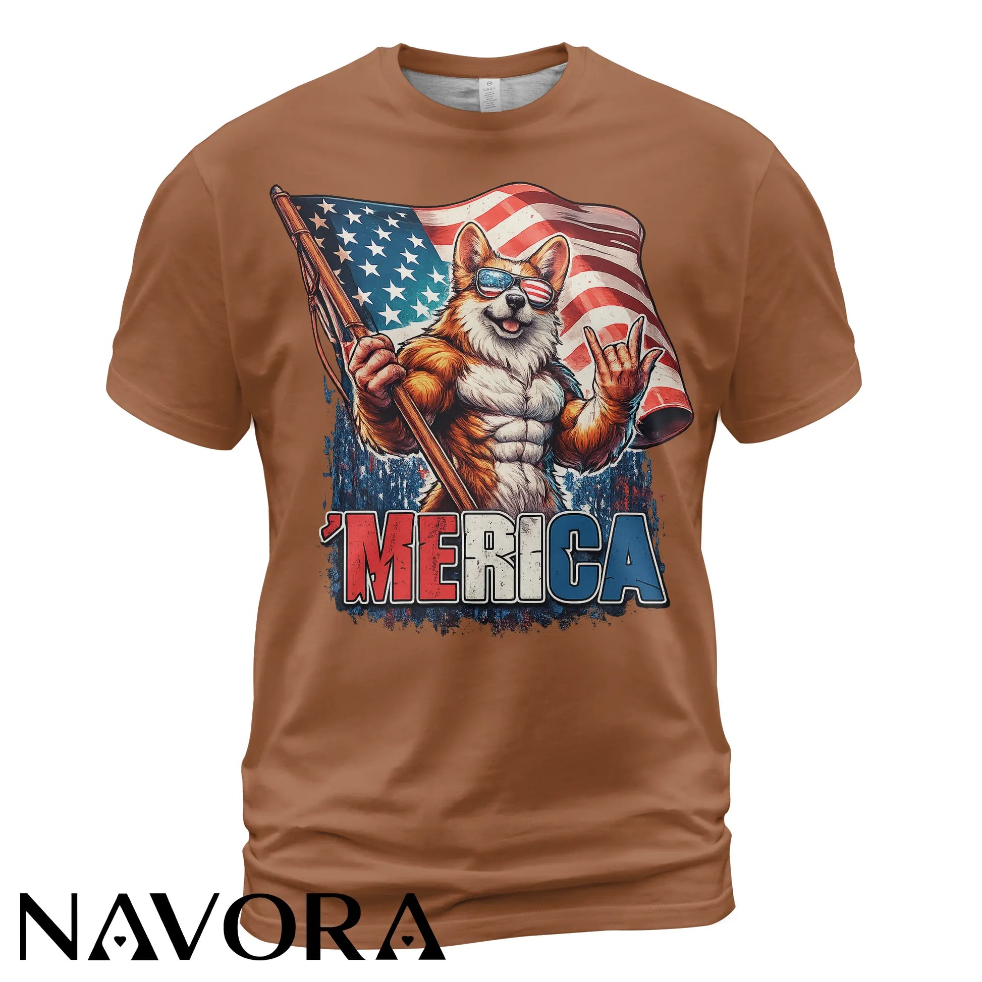 Corgi T-Shirt – Patriotic Merica 4th of July Independence Day Shirt