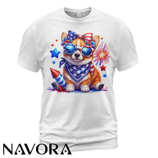 Cute Corgi T-Shirt – 4th of July Independence Day Patriotic Shirt