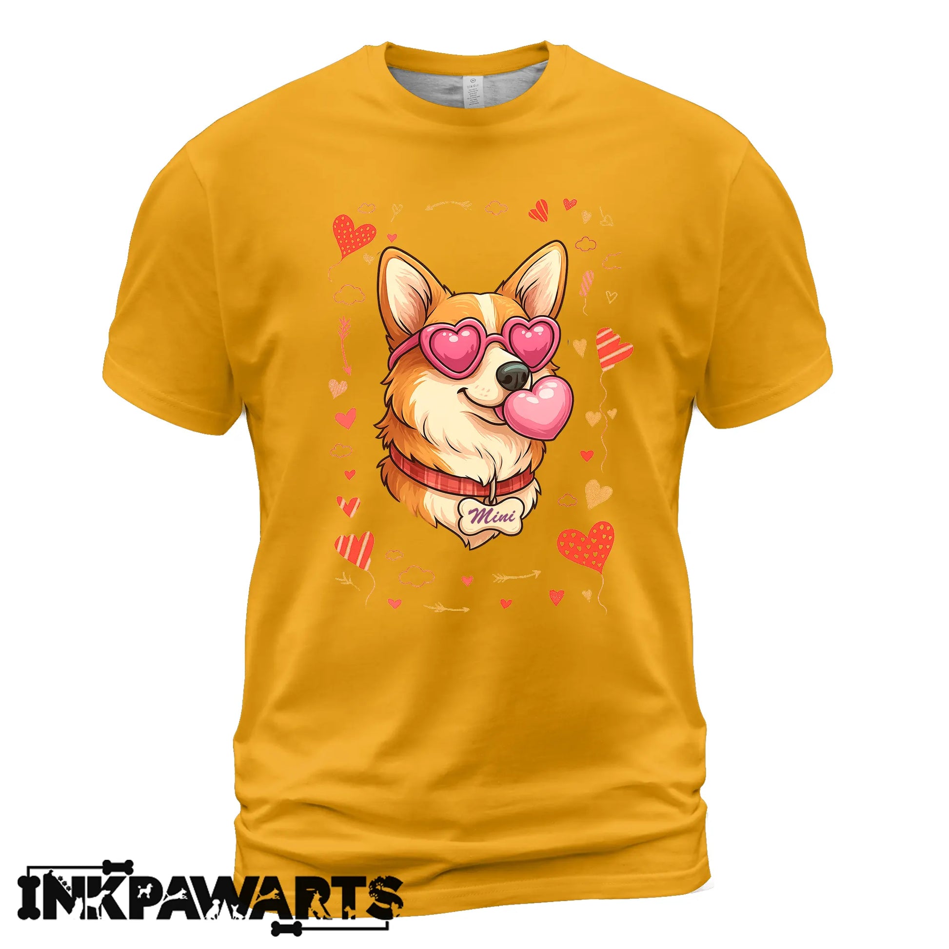 Cute Corgi Valentine Shirt with Heart Glasses