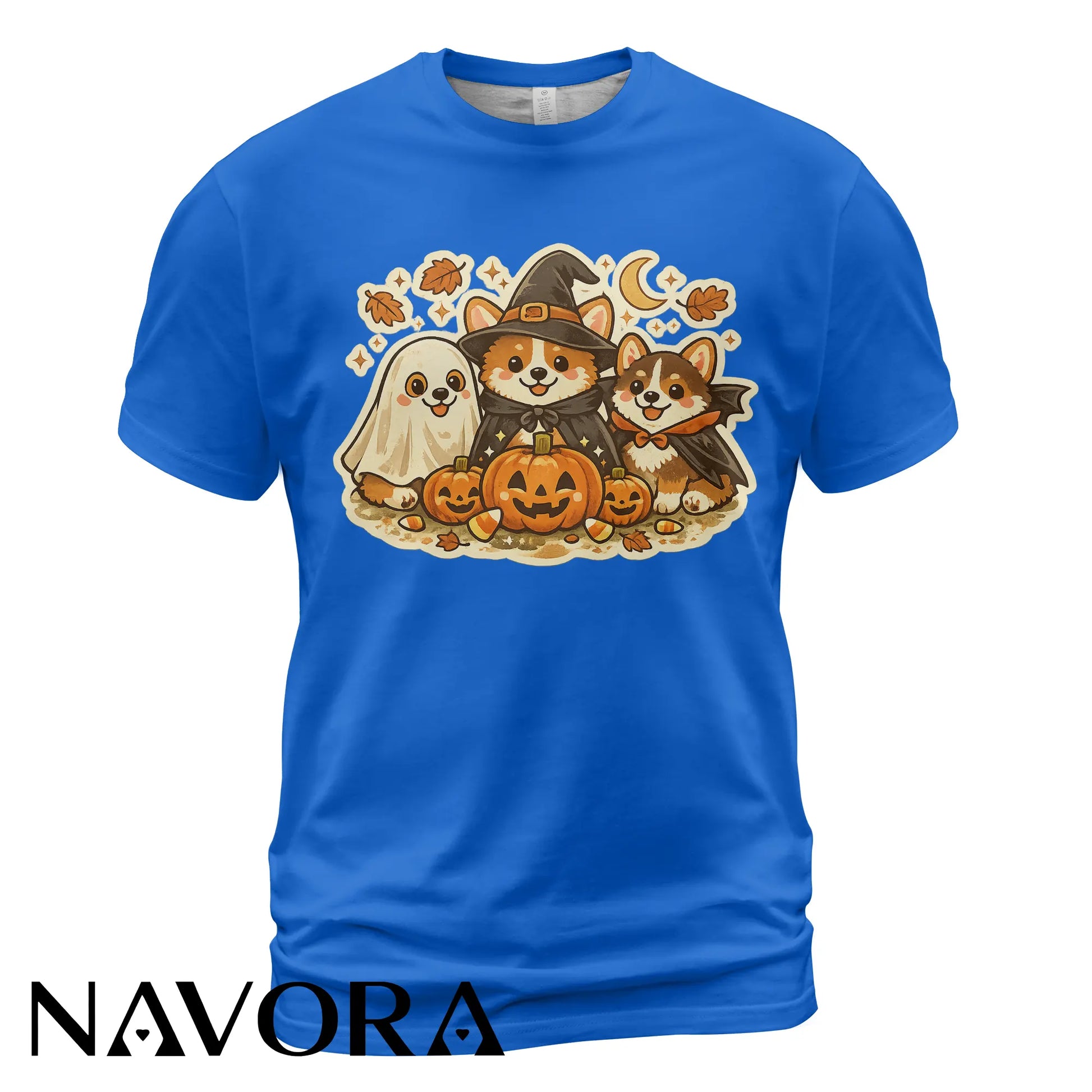 Cute Halloween Corgi T-Shirt with pumpkins ghost and fall design