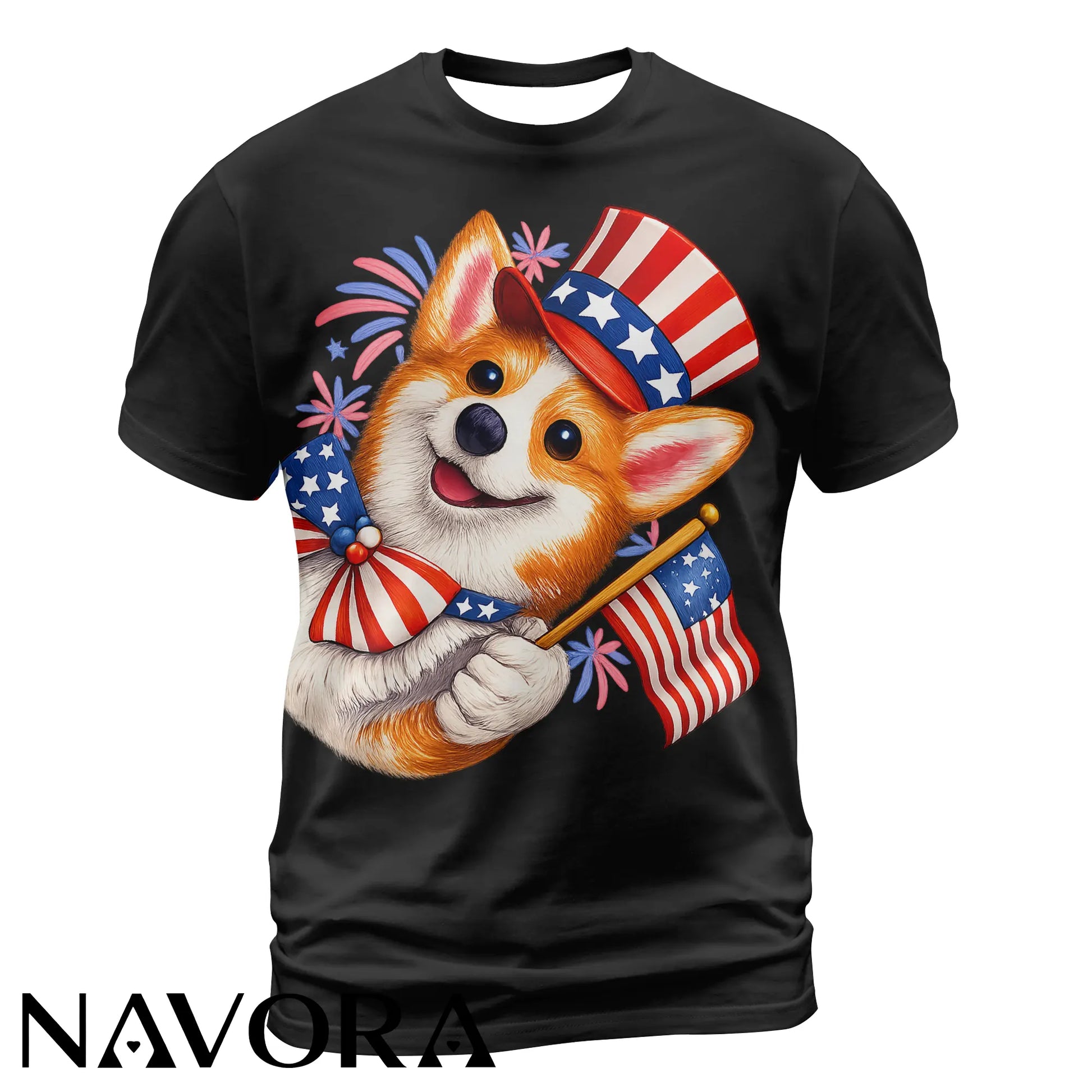 Cute Patriotic Corgi T-Shirt – 4th of July Independence Day Shirt