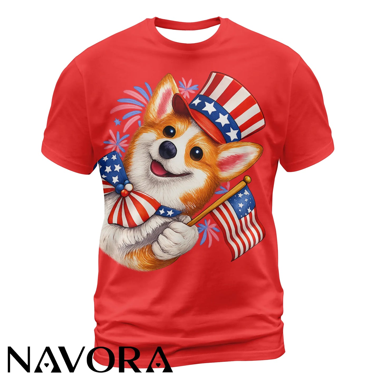 Cute Patriotic Corgi T-Shirt – 4th of July Independence Day Shirt