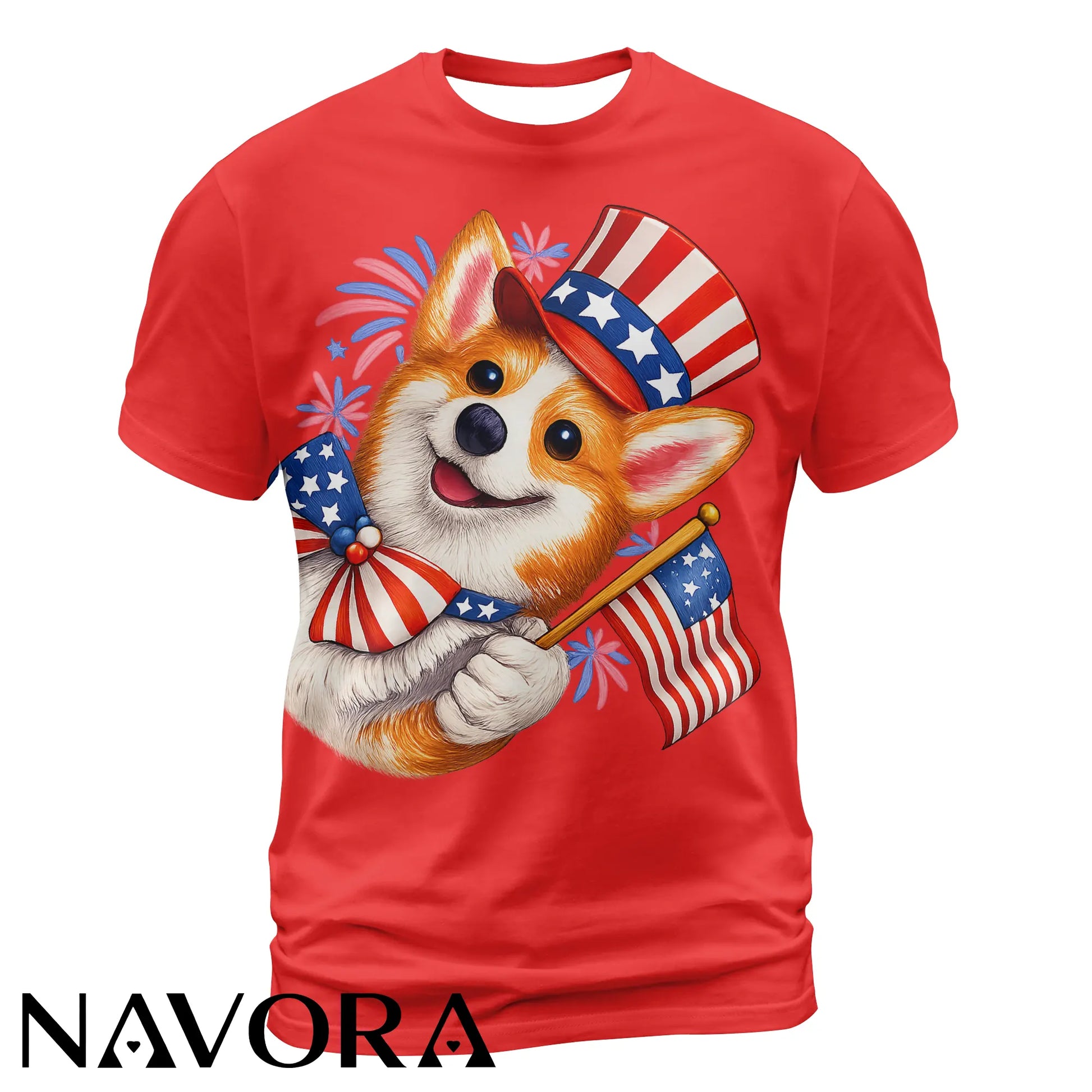 Cute Patriotic Corgi T-Shirt – 4th of July Independence Day Shirt