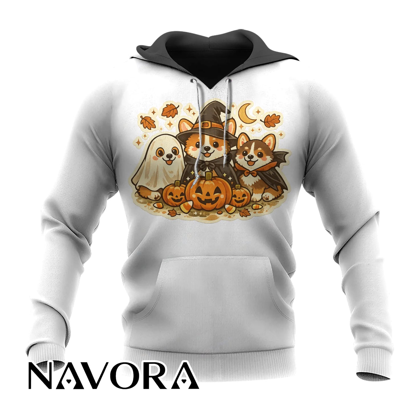 Cute Halloween Corgi T-Shirt with pumpkins ghost and fall design