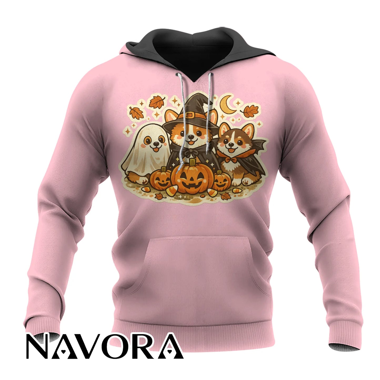Cute Halloween Corgi T-Shirt with pumpkins ghost and fall design