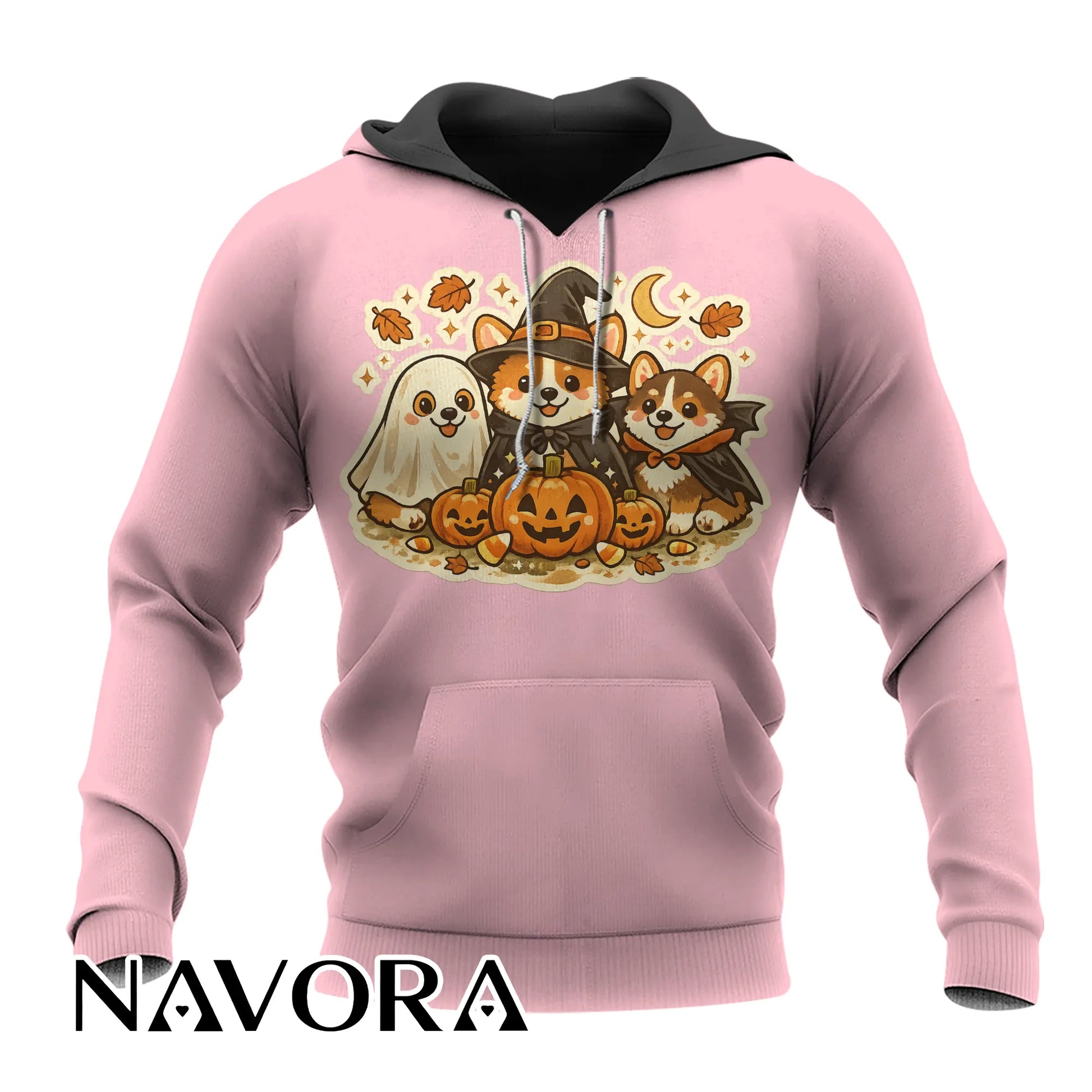 Cute Halloween Corgi T-Shirt with pumpkins ghost and fall design