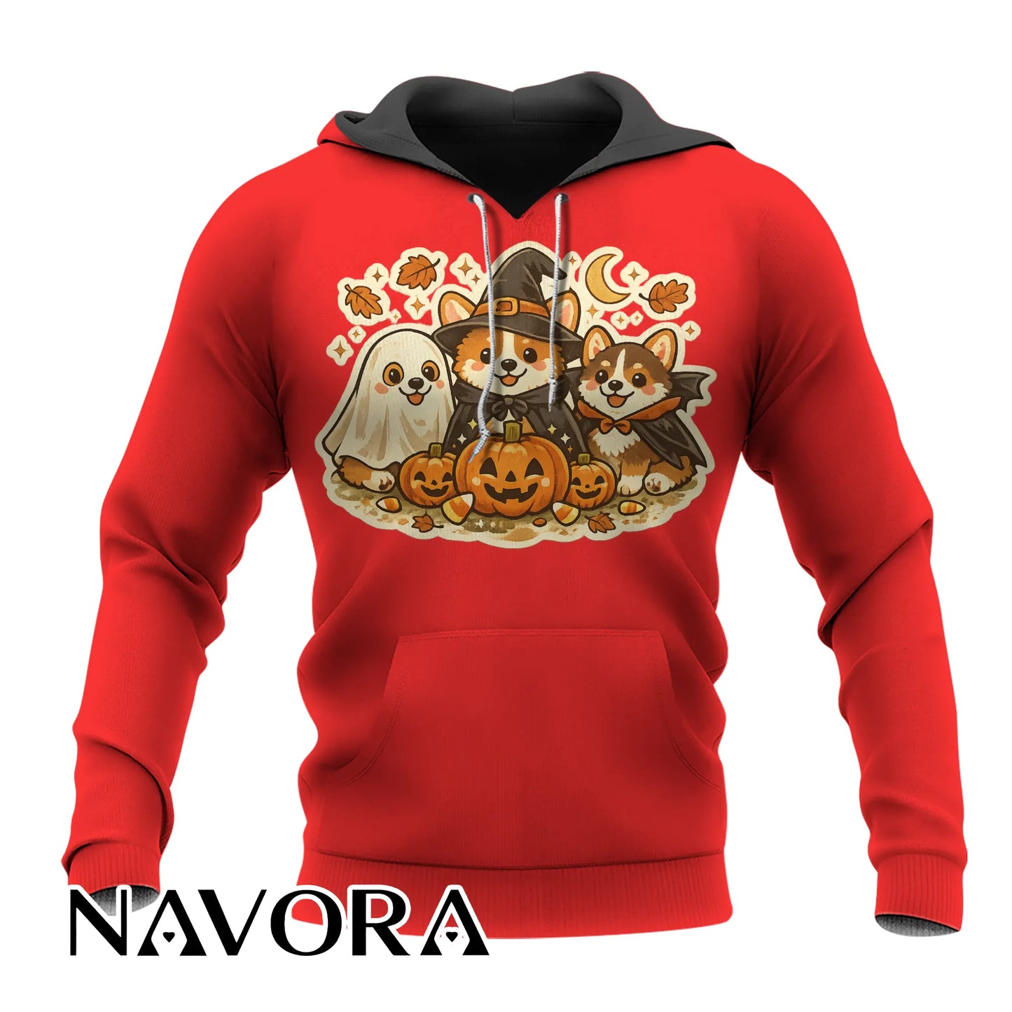 Cute Halloween Corgi T-Shirt with pumpkins ghost and fall design
