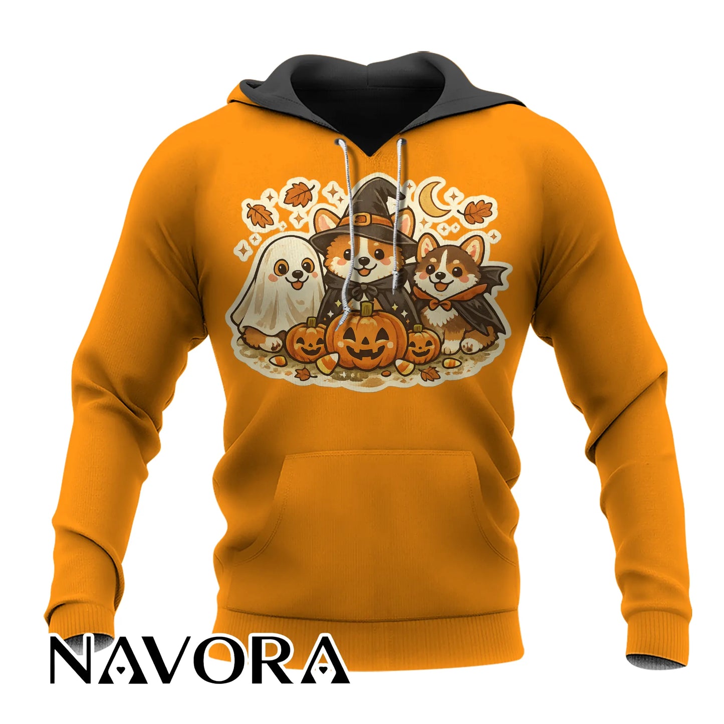 Cute Halloween Corgi T-Shirt with pumpkins ghost and fall design