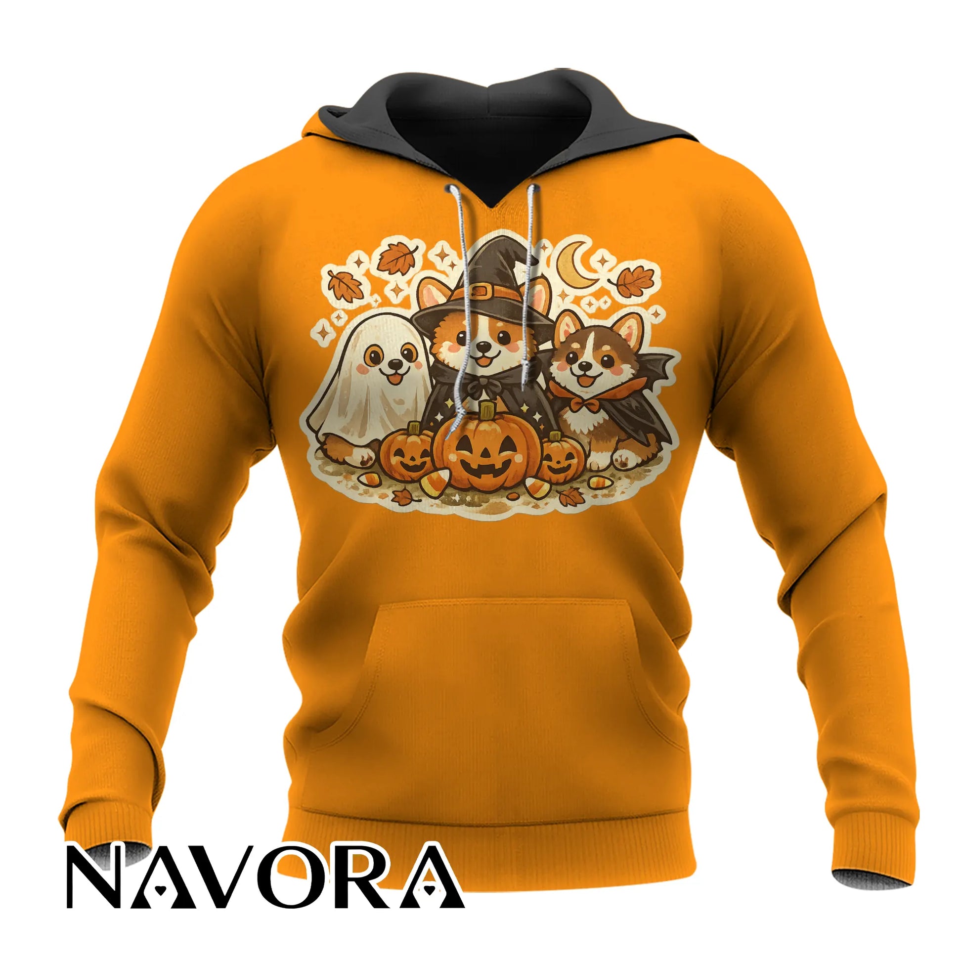 Cute Halloween Corgi T-Shirt with pumpkins ghost and fall design