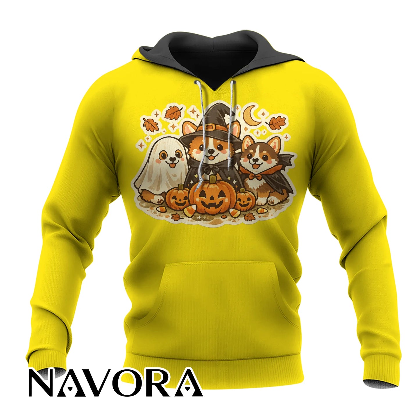 Cute Halloween Corgi T-Shirt with pumpkins ghost and fall design
