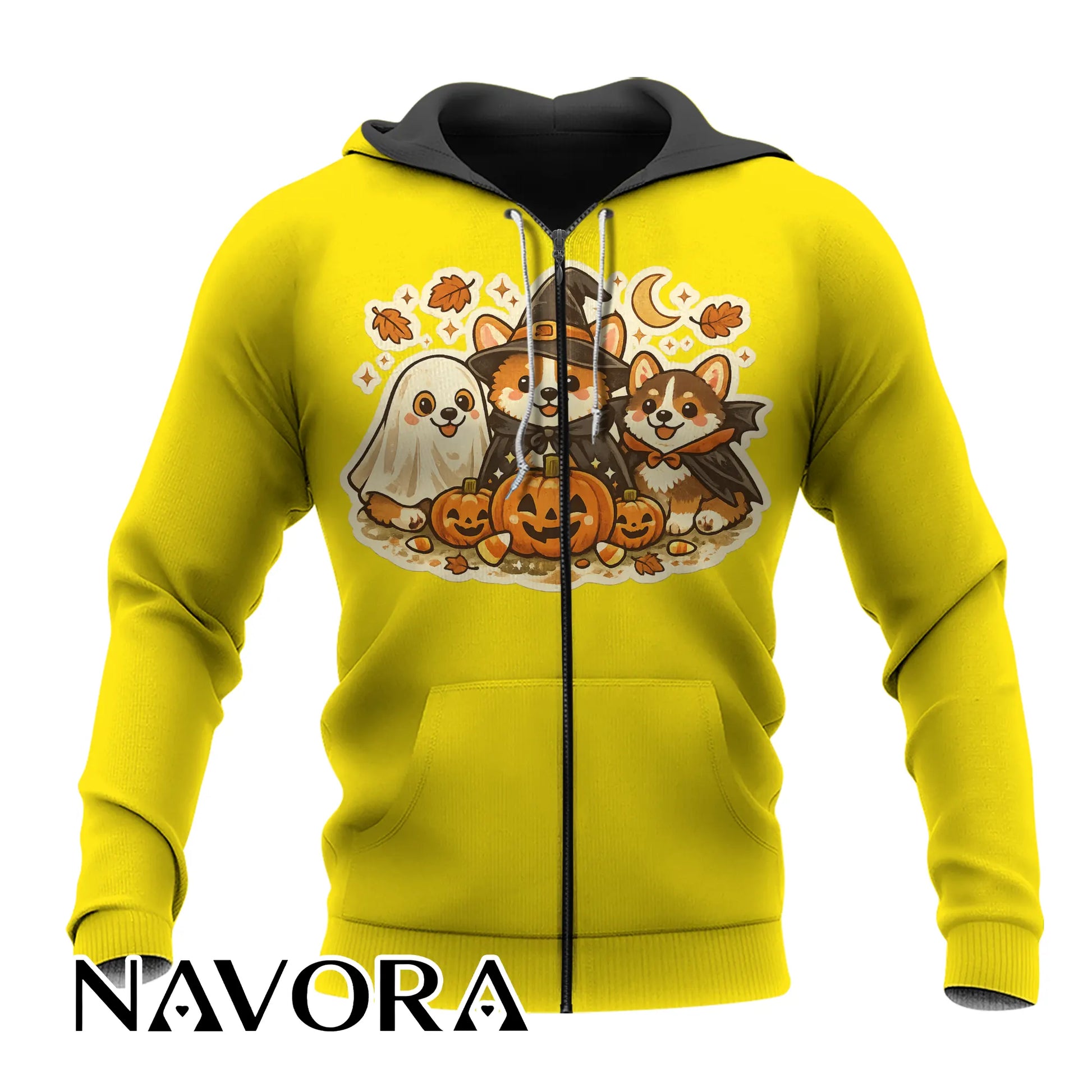 Cute Halloween Corgi T-Shirt with pumpkins ghost and fall design