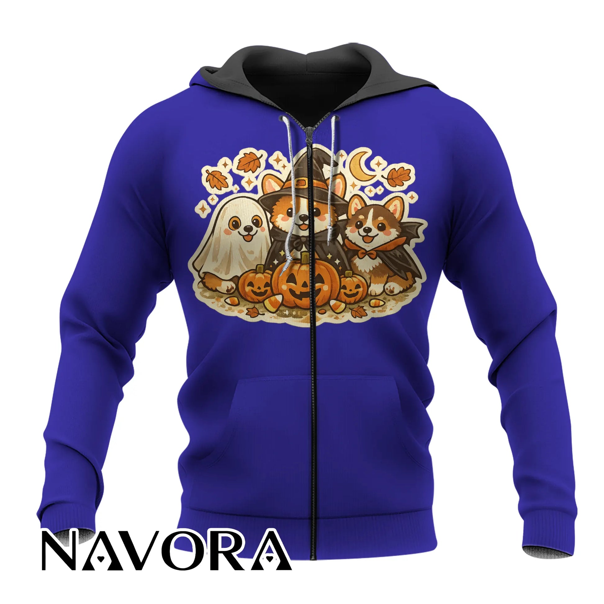 Cute Halloween Corgi T-Shirt with pumpkins ghost and fall design