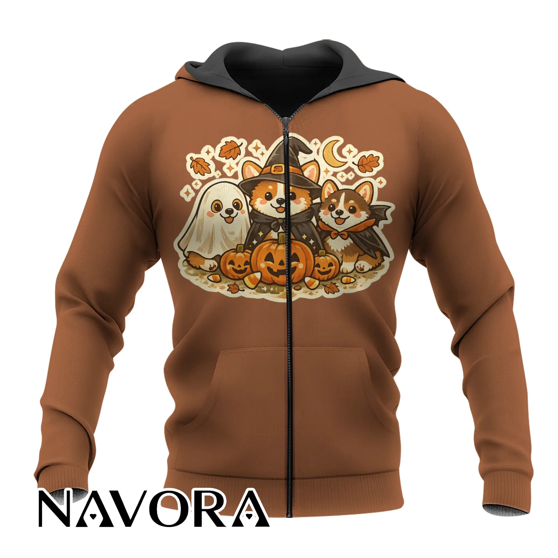 Cute Halloween Corgi T-Shirt with pumpkins ghost and fall design