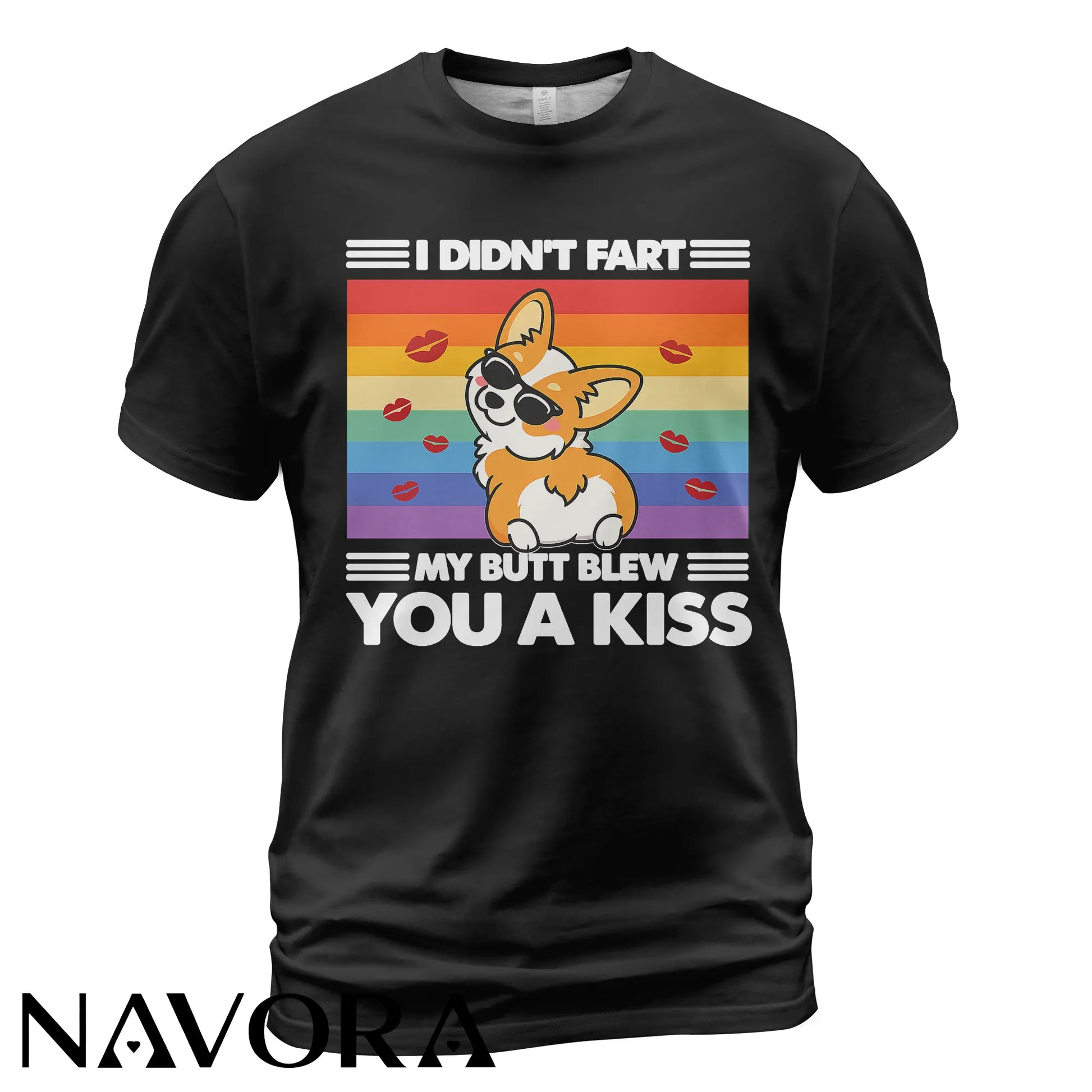 Funny Corgi T-Shirt Cute Rainbow Dog Graphic Tee