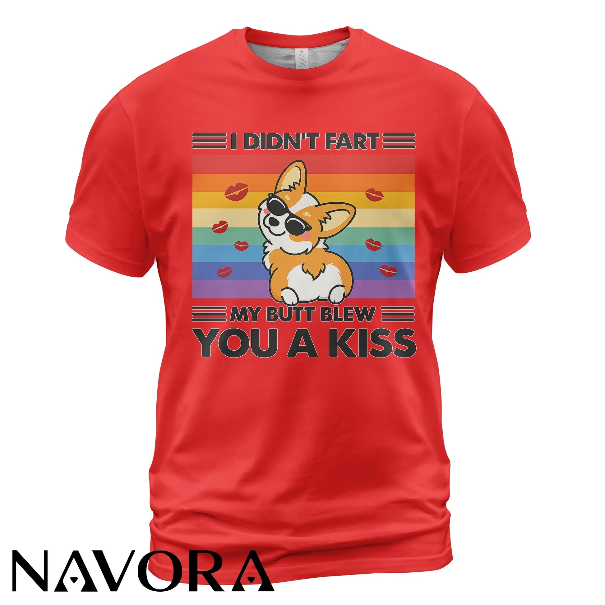 Funny Corgi T-Shirt Cute Rainbow Dog Graphic Tee