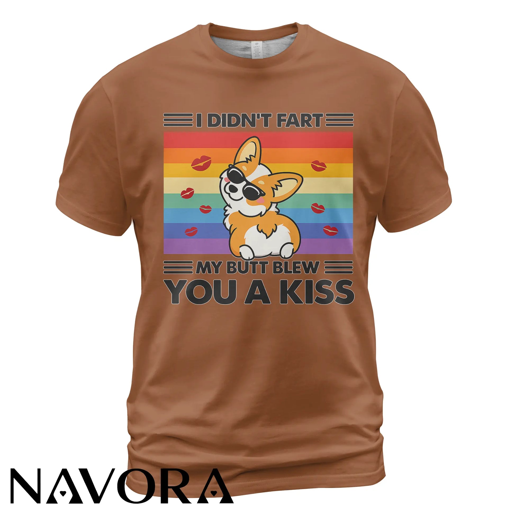 Funny Corgi T-Shirt Cute Rainbow Dog Graphic Tee