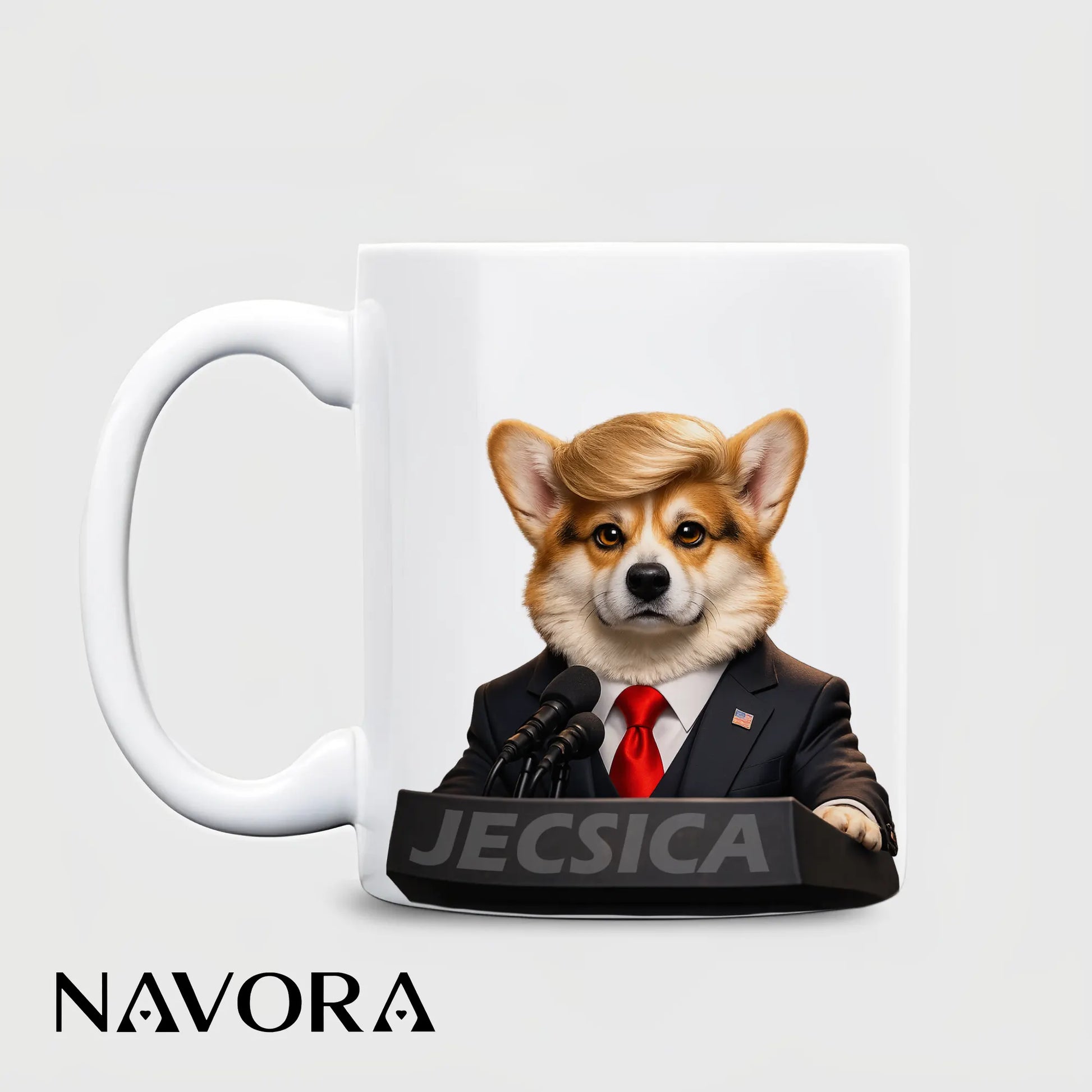 Funny President Corgi Mug – Personalized Dog Lover Gift