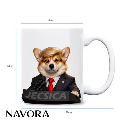 Funny President Corgi Mug – Personalized Dog Lover Gift