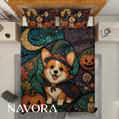 Halloween Corgi Bedding Set – Cute Spooky Dog